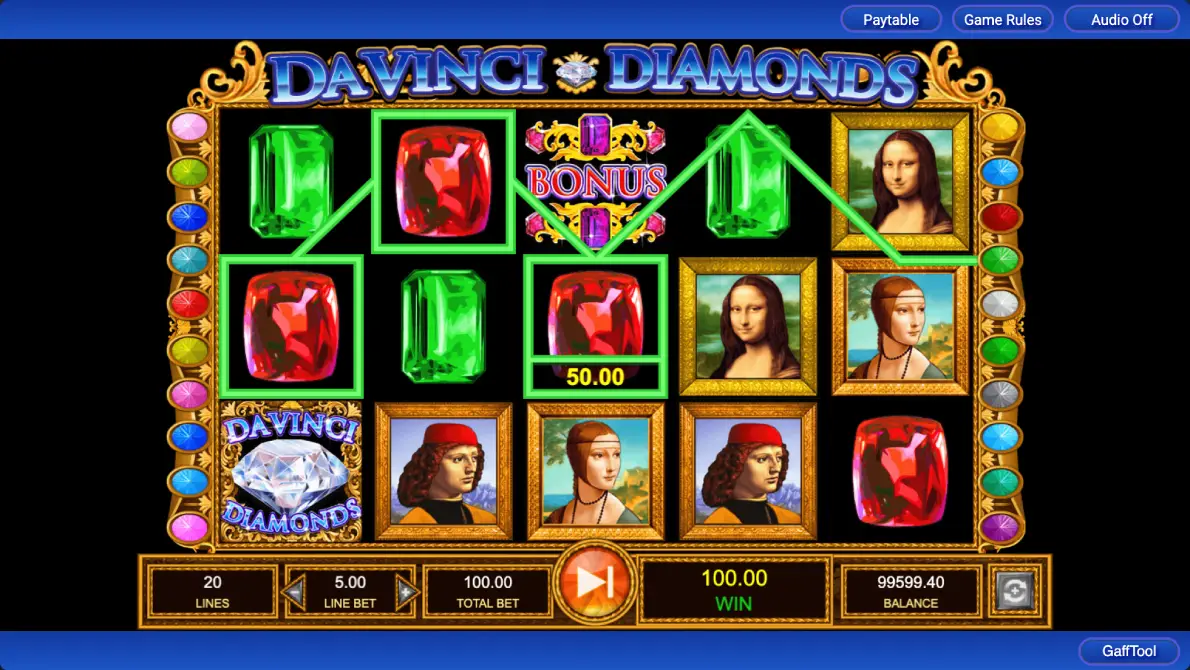 Play Da Vinci Diamonds demo slot for free