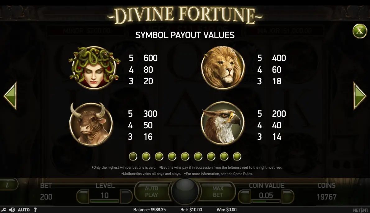 Play Divine Fortune demo slot for free