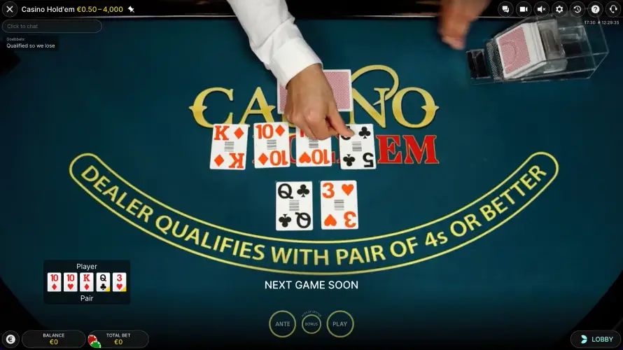 Casino Hold'em Poker from Evolution