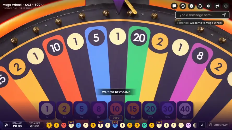 Mega Wheel game by Pragmatic Play