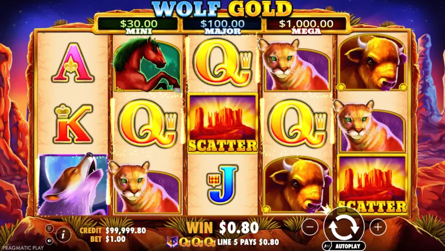 Play Wolf Gold slot for real money