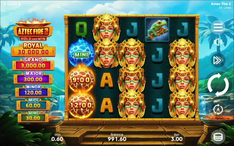 Play Aztec Fire 2 demo slot for free