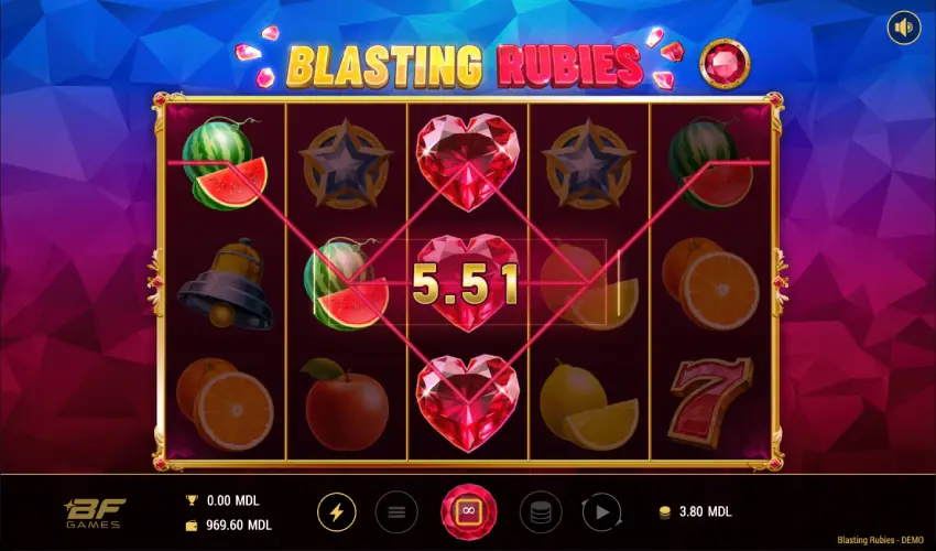 Play Blasting Rubies slot for real money