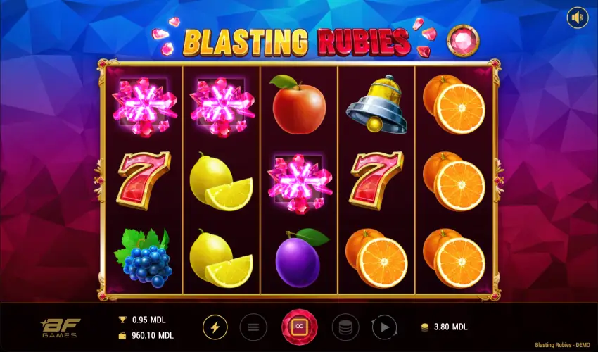 Blasting Rubies slot from BF Games for real money