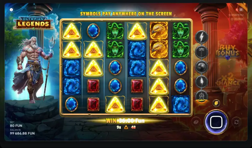 Play Olympian Legends demo slot for free from Galaxsys