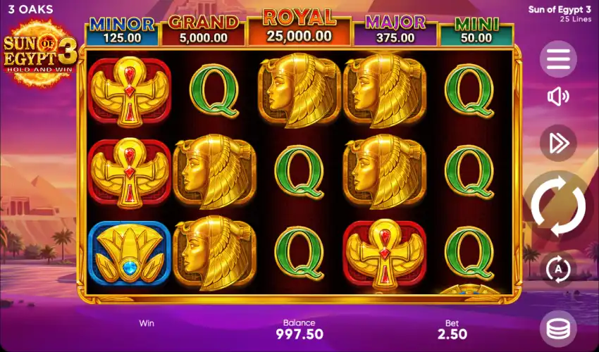 Sun of Egypt 3 slot from 3 Oaks Gaming