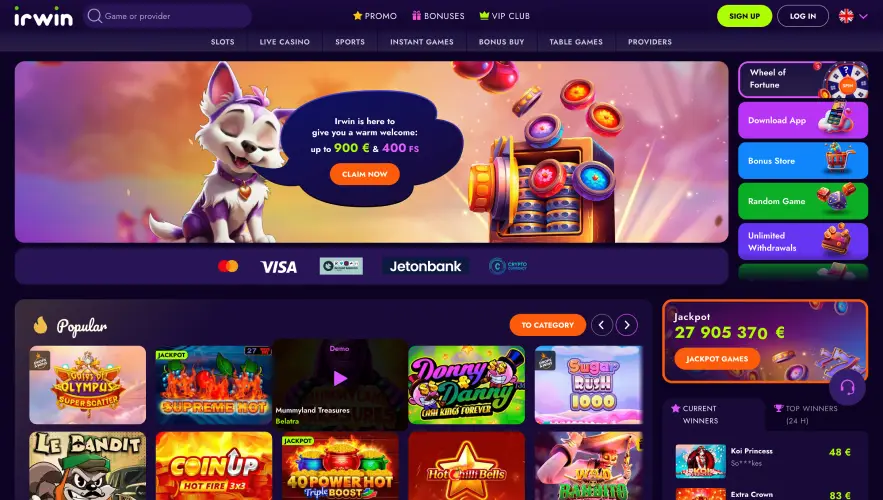 Official website of the best online casino Irwin