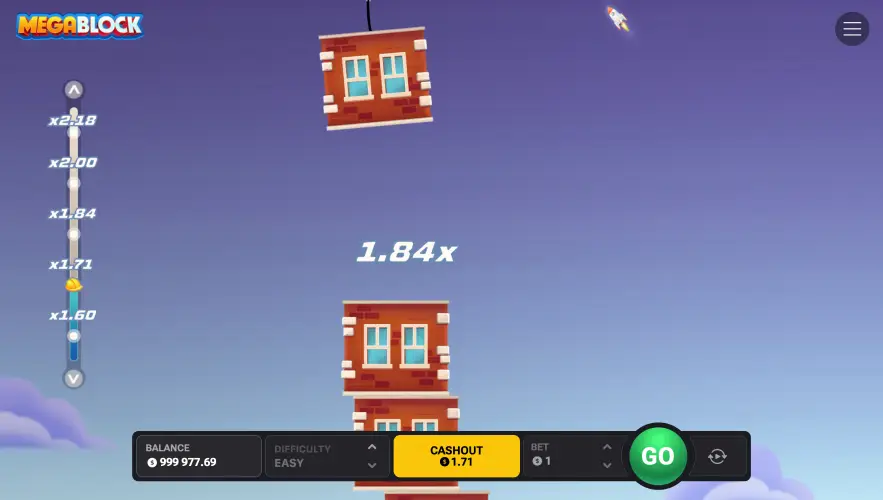 Play the MegaBlock crash game demo for free