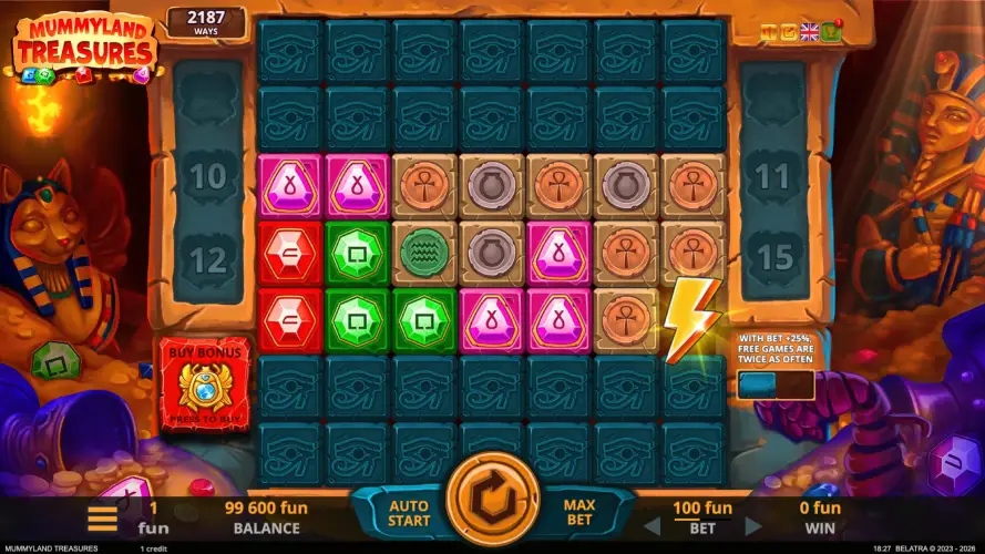 Play Mummyland Treasures slot from Belatra Games