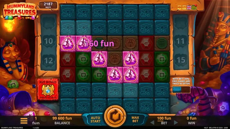 Play the Mummyland Treasures demo slot for free