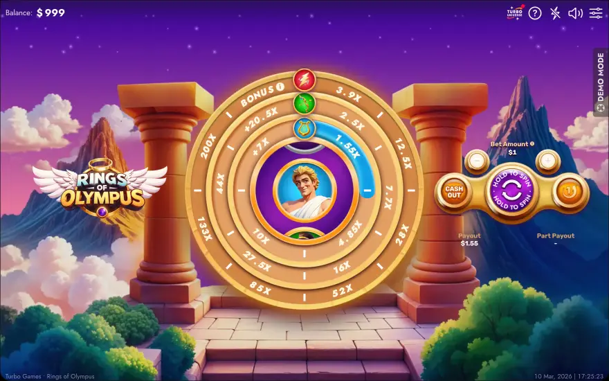 Rings of Olympus slot from Turbo Games for real money