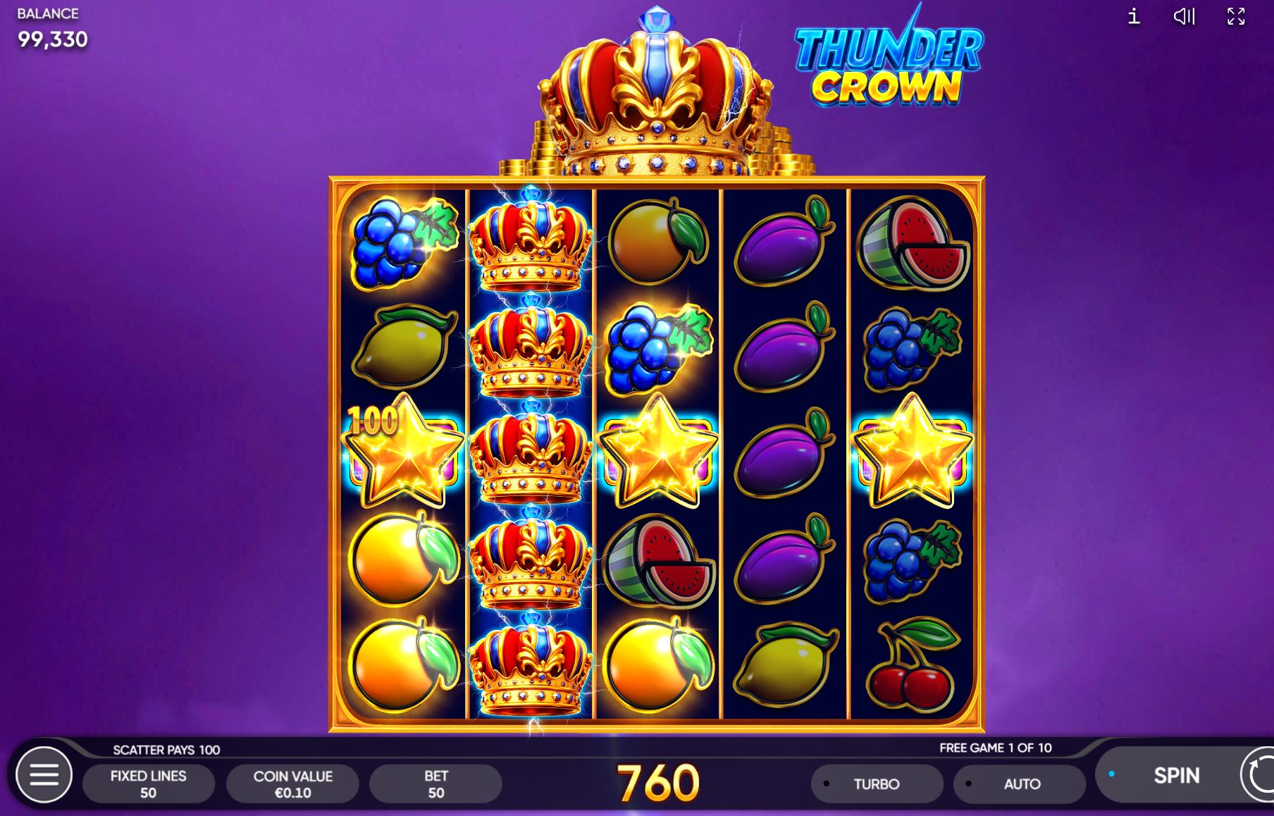 Play Thunder Crown slot for real money