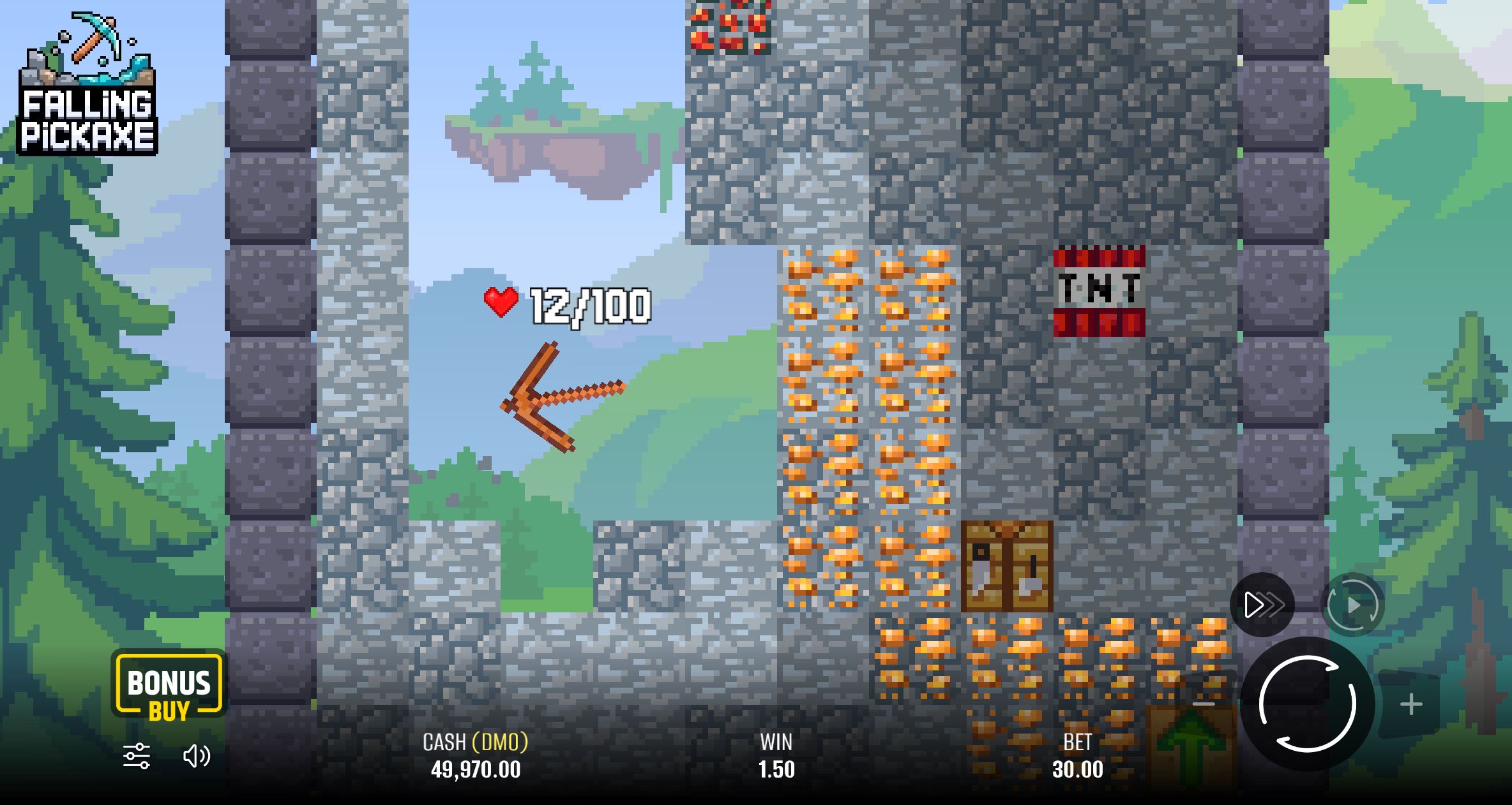Theme, Visuals and Sound Falling Pickaxe