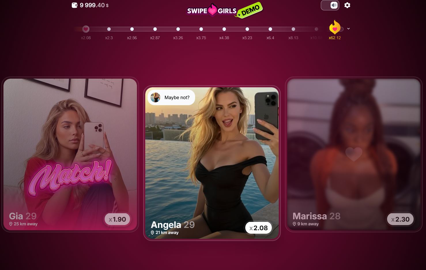 Play Swipe Girls for real money